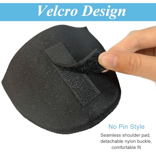 HANNEA 2 Pair Set-in Shoulder Pads 0.59 Inches Thickness Sponge Shoulder Pads No Sew Anti-slip Women Blazer Set-in Shoulder Pads Shoulder Enhancer Pads