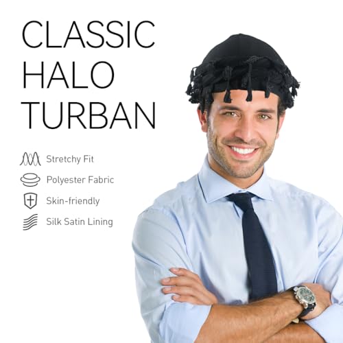 GUSTAVE Cap for Men Trendy Durag Cap Stretchy Men Hip Hop Cap Silk Satin Lined Cap Wrap-round Tassels Braid Design