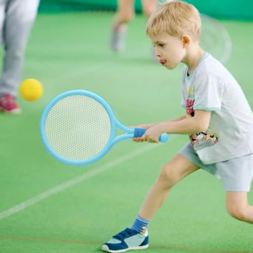 Proberos® Kids Sport Racket Toy Set with 2 Tennis 2 Badminton Balls 9 Inch Kid EVA Foam Wrapped Handle Lightweight Design Ages 6+ 3PCS