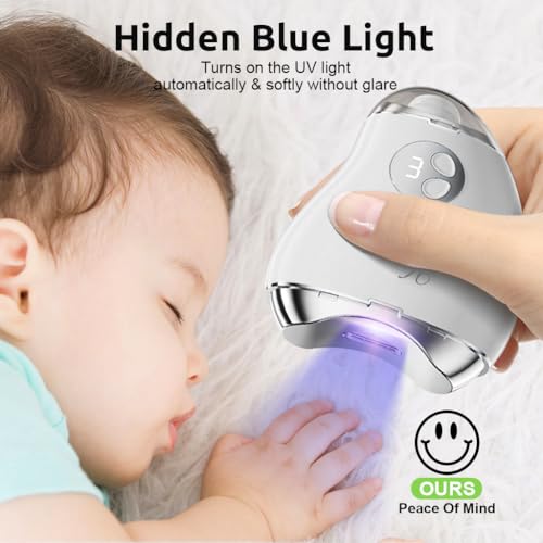MAYCREATE® USB Baby Nail Trimmer with LED Light 2 in 1 Cordless Clipper Filer Dual Head Rechargeable 3 Speeds Safe Electric for Kids Adults 3PCS