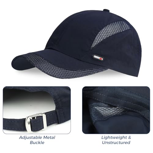 GUSTAVE® Breathable Net Men Sun Visor Cap Baseball Adjustable Sport Summer Cap Royal Blue