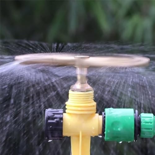 HASTHIP® 3-Head Automatic Rotating Brass Water Sprinkler Multi-Arm Nozzle 360 Rotation Irrigation System Gardening Plant Watering 2PCS
