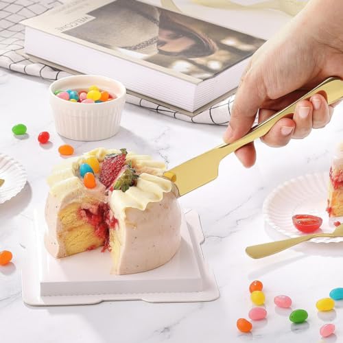 HASTHIP Cake Knife and Server Set, 3Pcs Wedding Cake Cutting Set for Wedding, Includes 9.29'' Cake Knife, 8.8'' Cake Server and 6.7