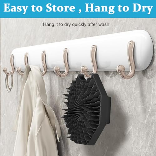 MAYCREATE® Silicone Body Scrubber Exfoliating for Sensitive Skin Soft Massage More Hygienic Than Traditional Loofah Gentle Black 3PCS