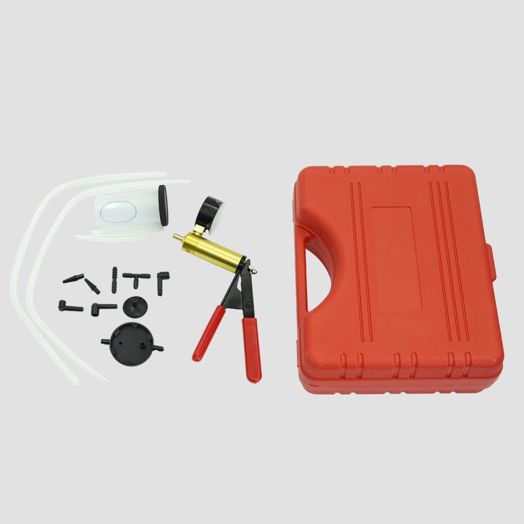 STHIRA Auto Brake Bleeding Kit, Hand-Held Vacuum Pump Pressure Tester Gauge Set, Brake Clutch Oil Bleed Kit, Manual Brake Fluid Bleeder Kit Tool for Car Motorbike Motorcycle Car Repair Kit