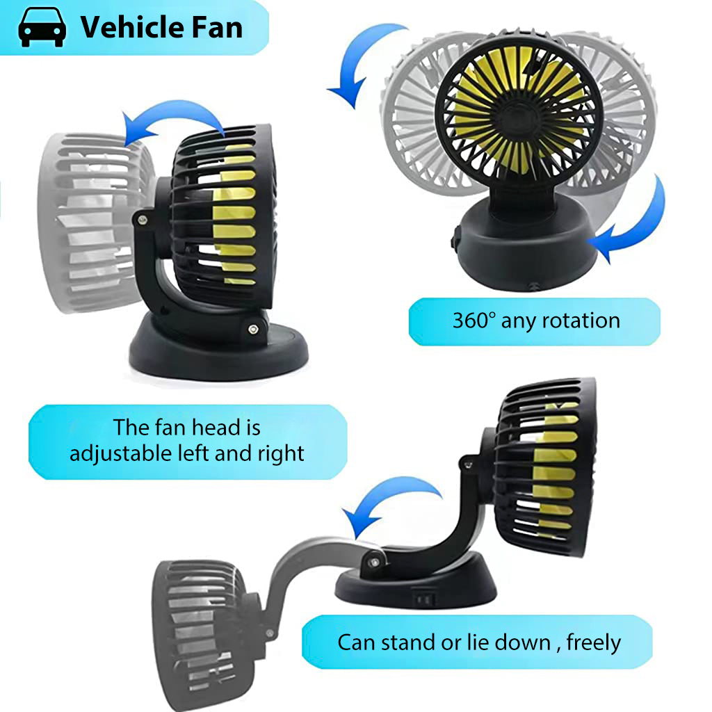 STHIRA Car Fan Cigarette Lighter Powered Fan for 12V Vehicle360° Rotatable Car Use Fan Portable Car Fan for 12V Cars, SUV Trucks, Boats, Sightseeing Car