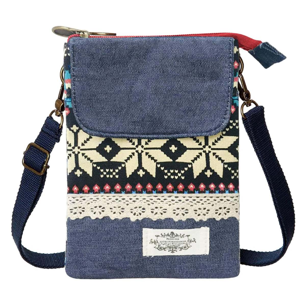 PALAY Women Purse Bag Casual Phone Pouch Canvas Cloth Phone Bag Sling Bag Charming Boho Print Phone Bag Small Crossbody Bag Shoulder Bag Women Purse Bag