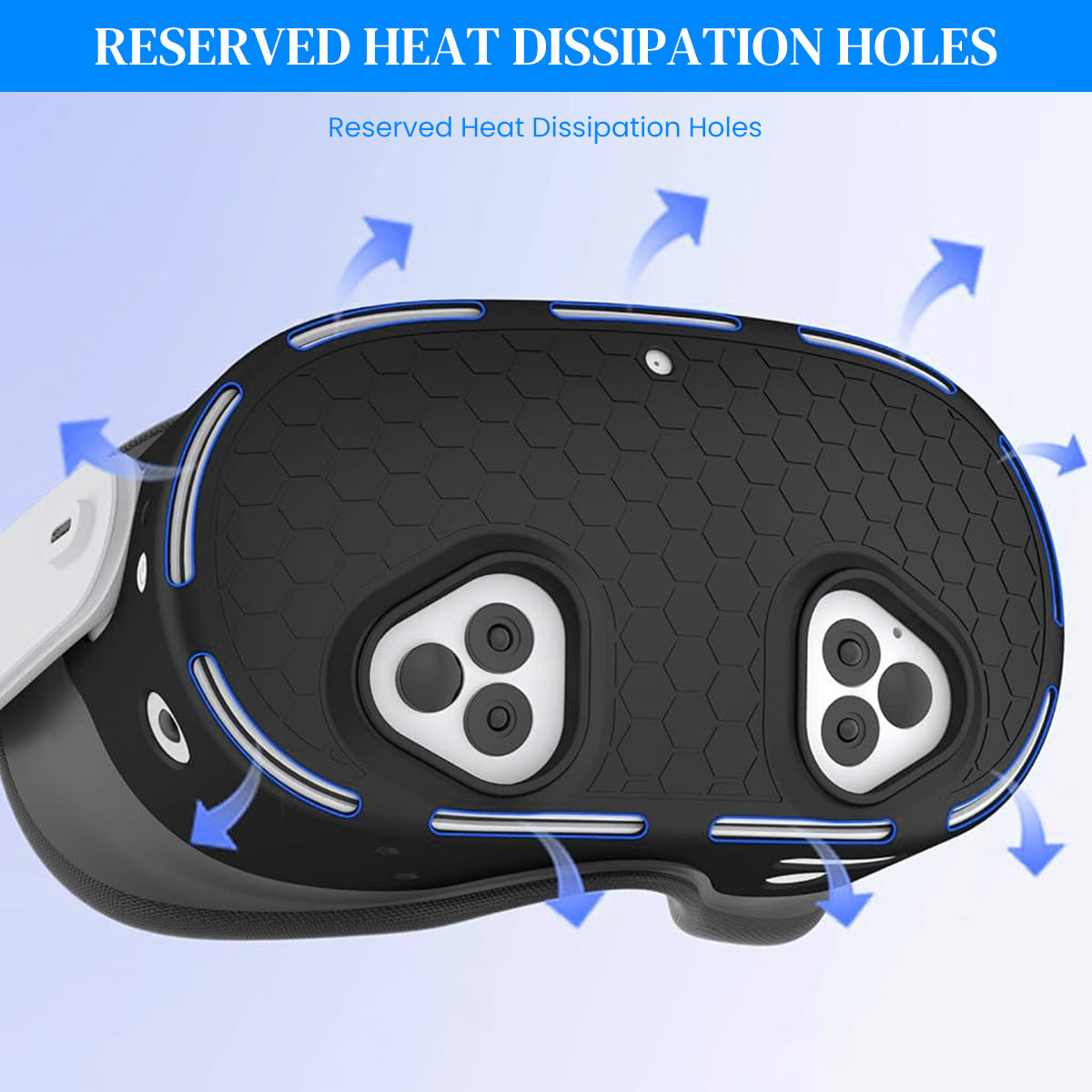 ZORBES Skin Cover for Meta Quest 3S VR Headset Anti-Scratch Silicone Cover Anti-Slip Honeycomb Pattern Design Snug Fit Protective Cover VR Headset Accessories, Only Cover