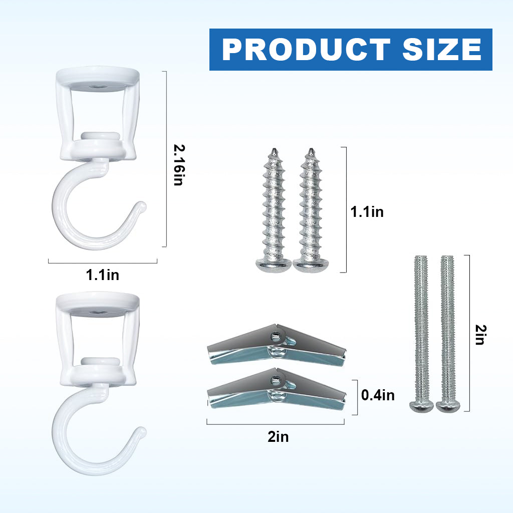 HASTHIP 2Pcs Ceiling Hooks Screw Fixing Zinc Alloy Metal Ceiling Hooks Multi Purpose Decorative Ceiling Hooks for Hanging Planter, Flower Basket, Lantern, with Screws Pack
