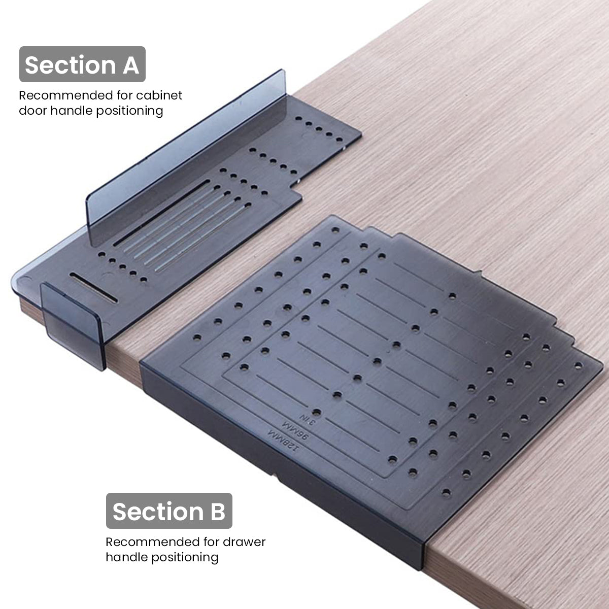 Serplex Punch Tool for Drawer Handle Hole Drilling Locator Hole Template Tool for Drawer Handle, Pulls, Cabinet Handles Wooden Craft Hole Punching Template Tools for Handles and Pulls, Pack of 2