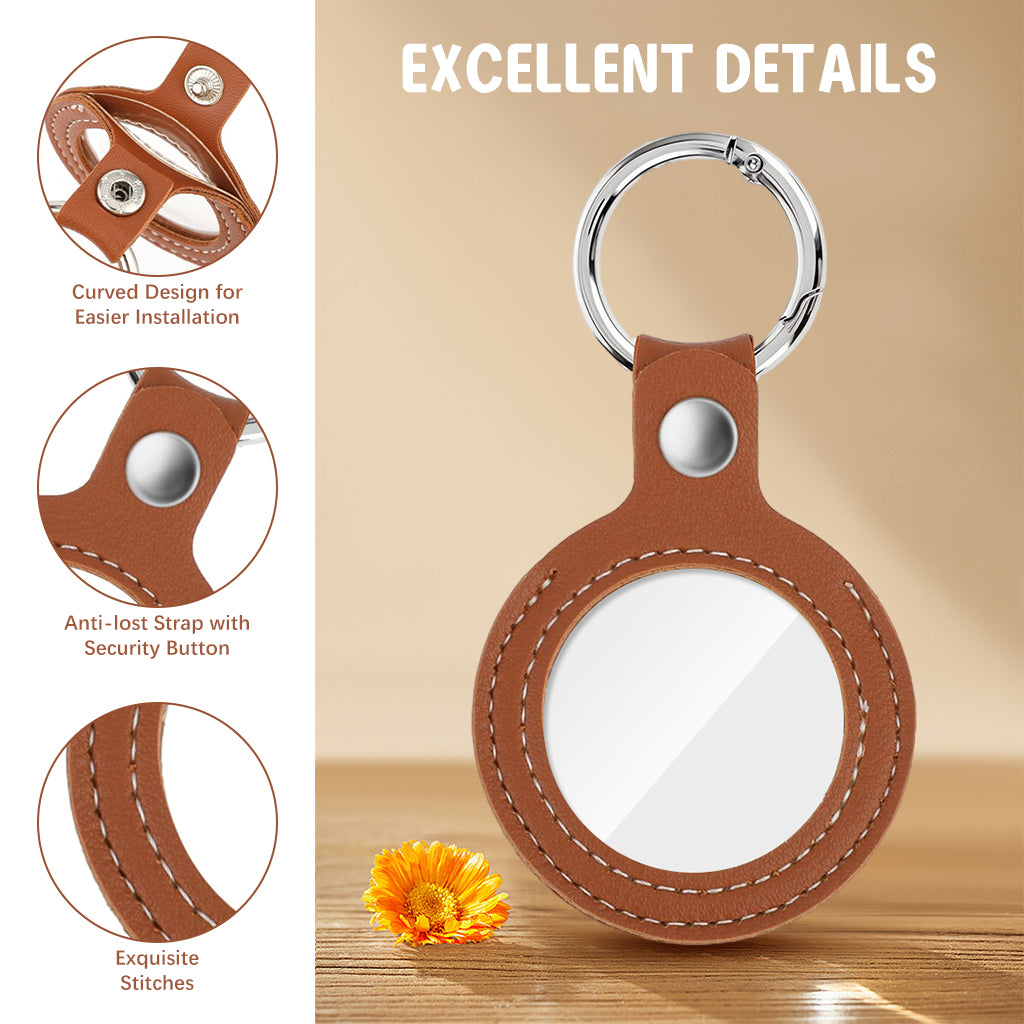 PALAY 2Pcs Coin Holder Keyring 40mm Dia PU Token Coin Holder Keyring Creative Token Currency Collectiable Luck Coin Holder Keyring Couple Gift Keyring Key Organizer