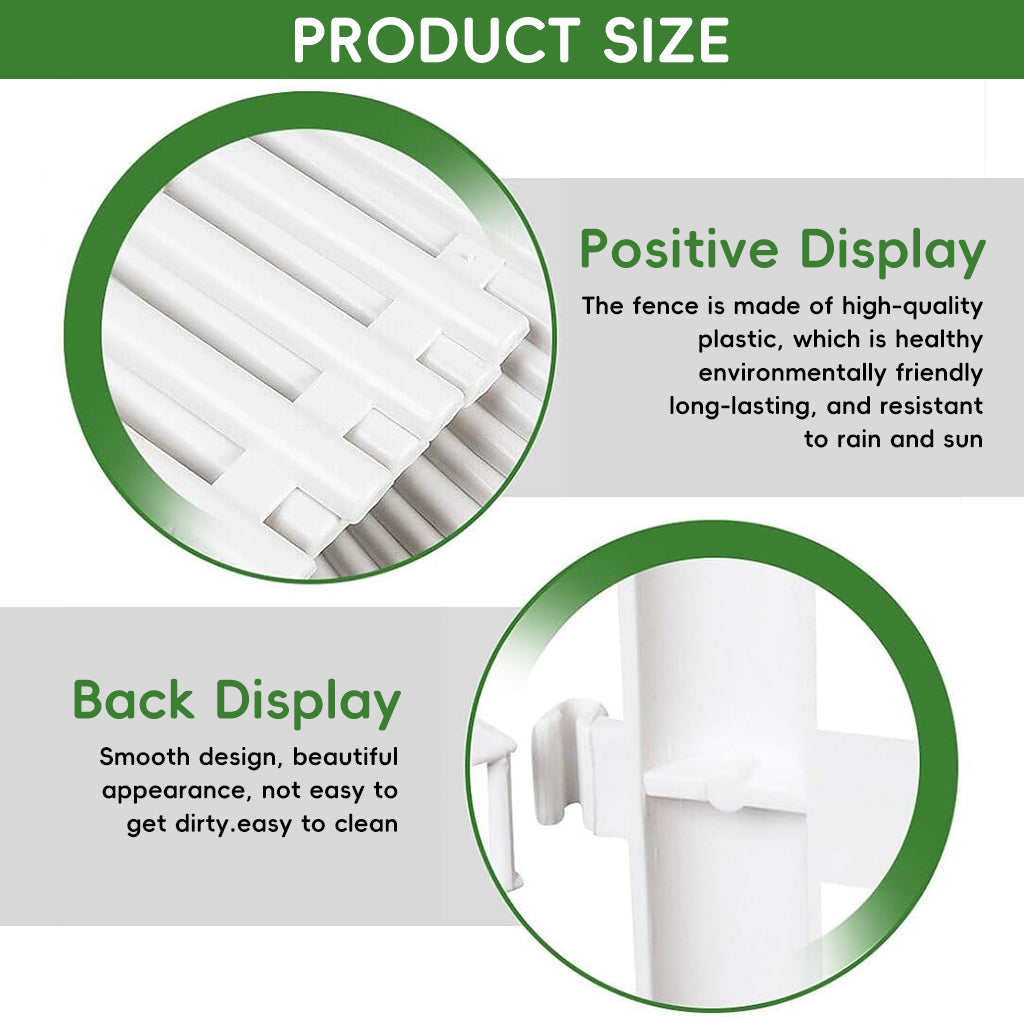 HASTHIP 6Pcs Garden Fences 50x30cm Connectable Plastic Fences Decorative White PVC Garden Fences for Flower Bed, Garden, Green House, Porch