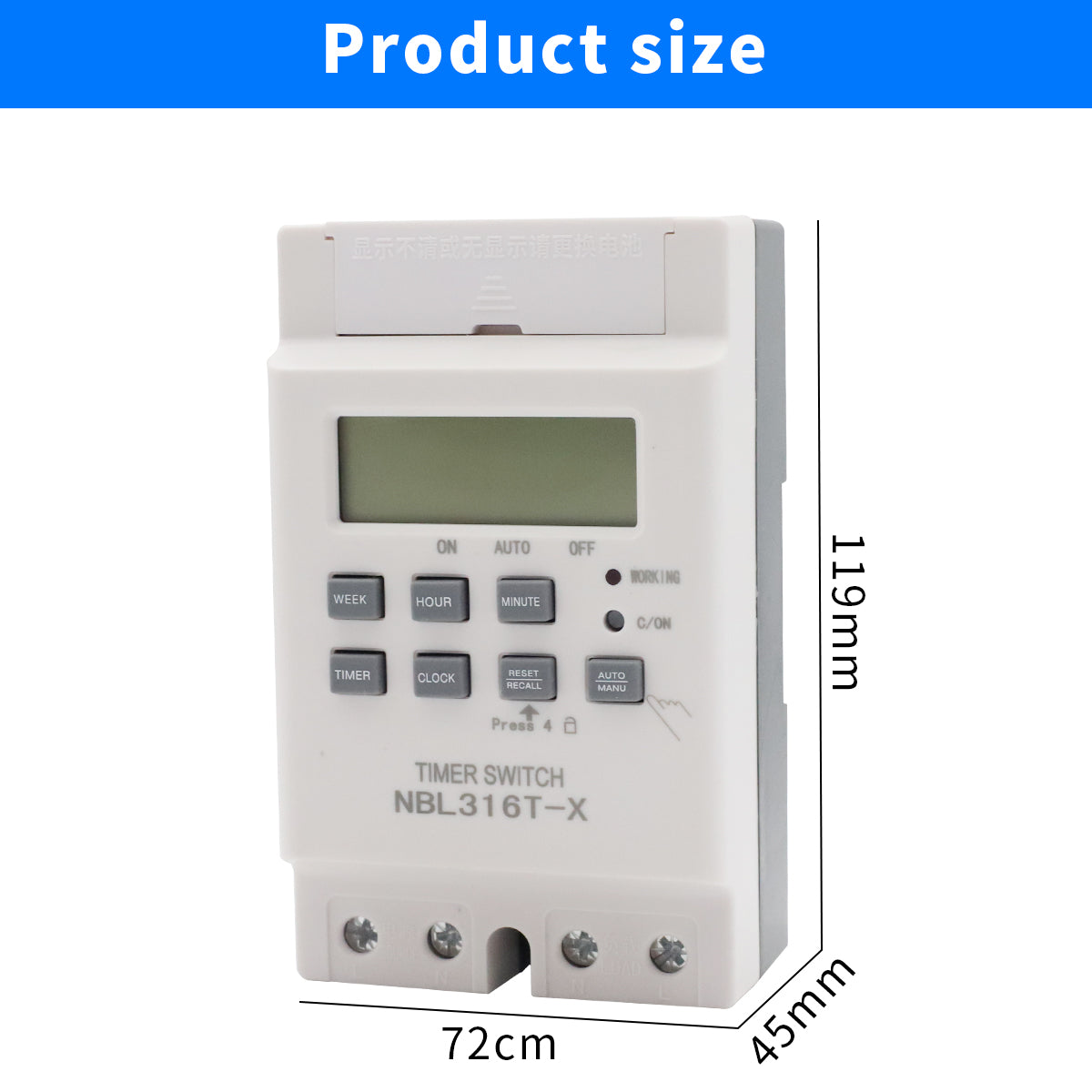 Serplex Timer Switch Electrical On Off, 220v Home Appliance Timer Switch Daily/Weekly Auto Cut Off Timer Switch Digital Timer Control With 16 Timing Settings Din Rail Mount Powered by AAA Battery