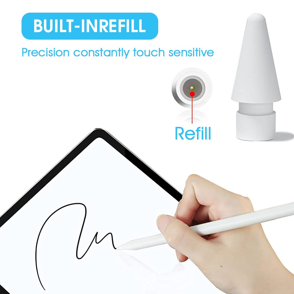ZORBES 4 Pack Replacement Nib for Apple Pencil 1st Gen & 2nd Gen, Pen Nibs for iPad Pro Pencil (Pencil Not Included)