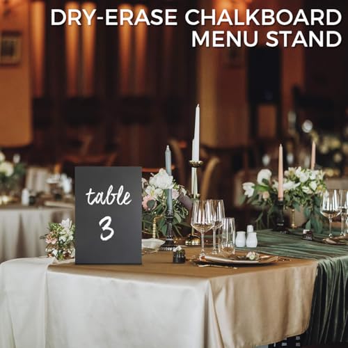 OFIFO® Dry-Erase Menu Stand, A4 Size Writable Chalkboard Display Stand, Black Countertop Menu Display Stand for Daily Specials, Welcoming, Restaurant, Buffet, Party, Cafe, 210x300mm