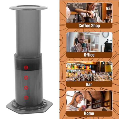 Supvox® Press Coffee Maker 4 Stage Brewing Easy Press Coffee Brewing Pot Heat Resistant Food Grade PP Manual Detachable Design Portable Maker for Travel,Camping,Grey