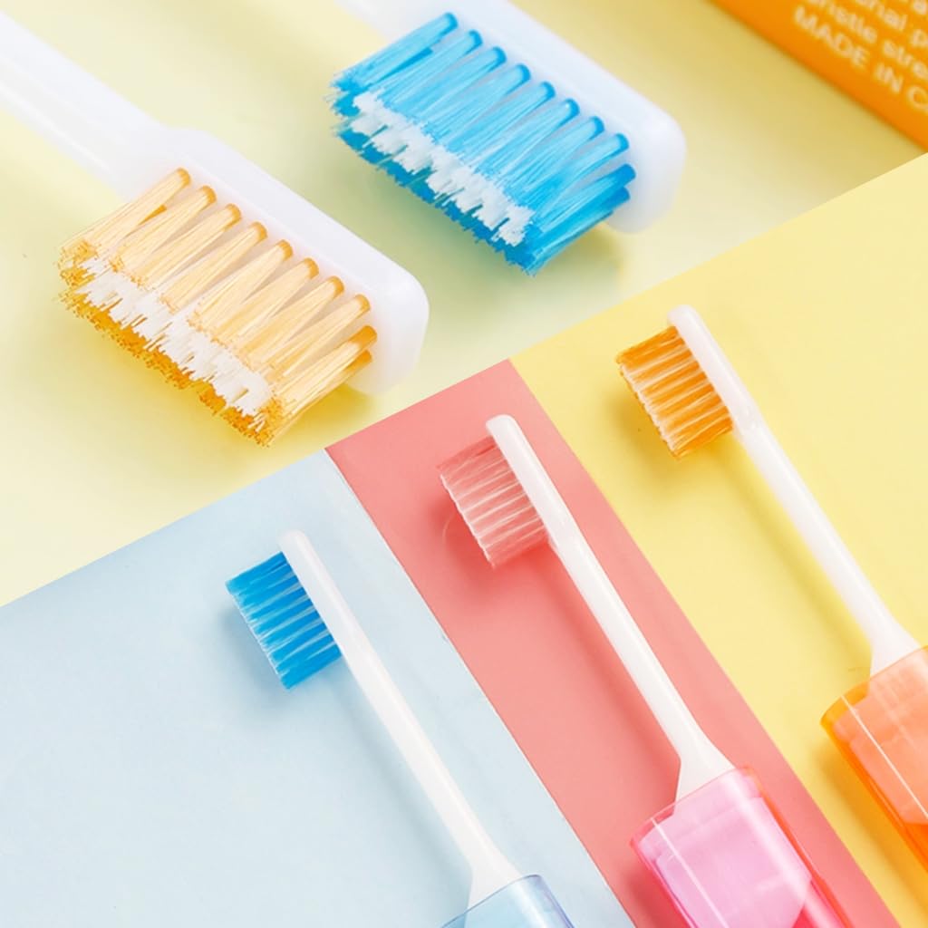 HANNEA® 6Pcs Travel Toothbrush, Folding Mini Toothbrush with Toothbrush Case Soft Potable Travel Size Toothbrush Individually Wrapped Small Toothbrush for Travel Camping