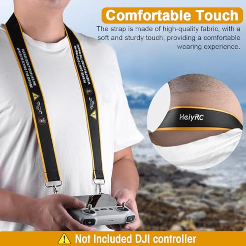 ZORBES® Neck Strap for Controller for DJI Mini 3 Pro Mini 4 Air 3 2S Mavic 22.8 inches Detachable with Attachment Rings Classic 2PCS