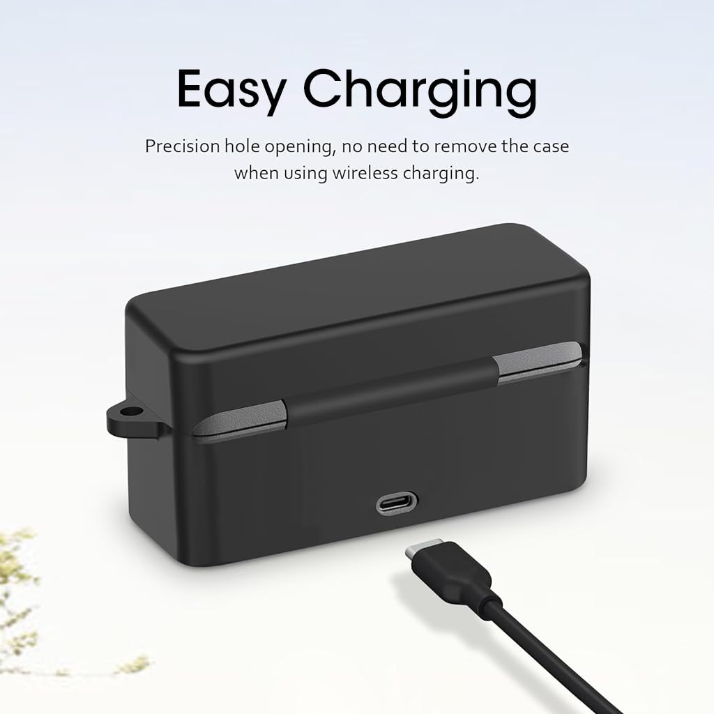 ZORBES Charging Box Case Protective Cover Sleeve for DJI Mic 2, Silicone Cover with Carabiner, Fully Protected Cover Anti-scratch Waterproof Silicone Skin Cover for DJI Mic 2 Wireless Microphone