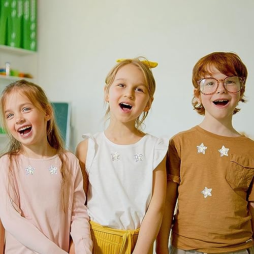 HASTHIP® 500PCS Holographic Glitter Star Stickers 1 inch 2.5cm Self Adhesive Small for Reward Charts Incentive Sparkly Kids Teachers School Office
