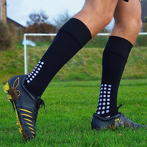 Proberos® Sport Socks Athletic Over-the-calf Rubber Anti-slip Soccer Breathable Compression Sports Indoor Training One Size for Men Women One Pair 3PCS