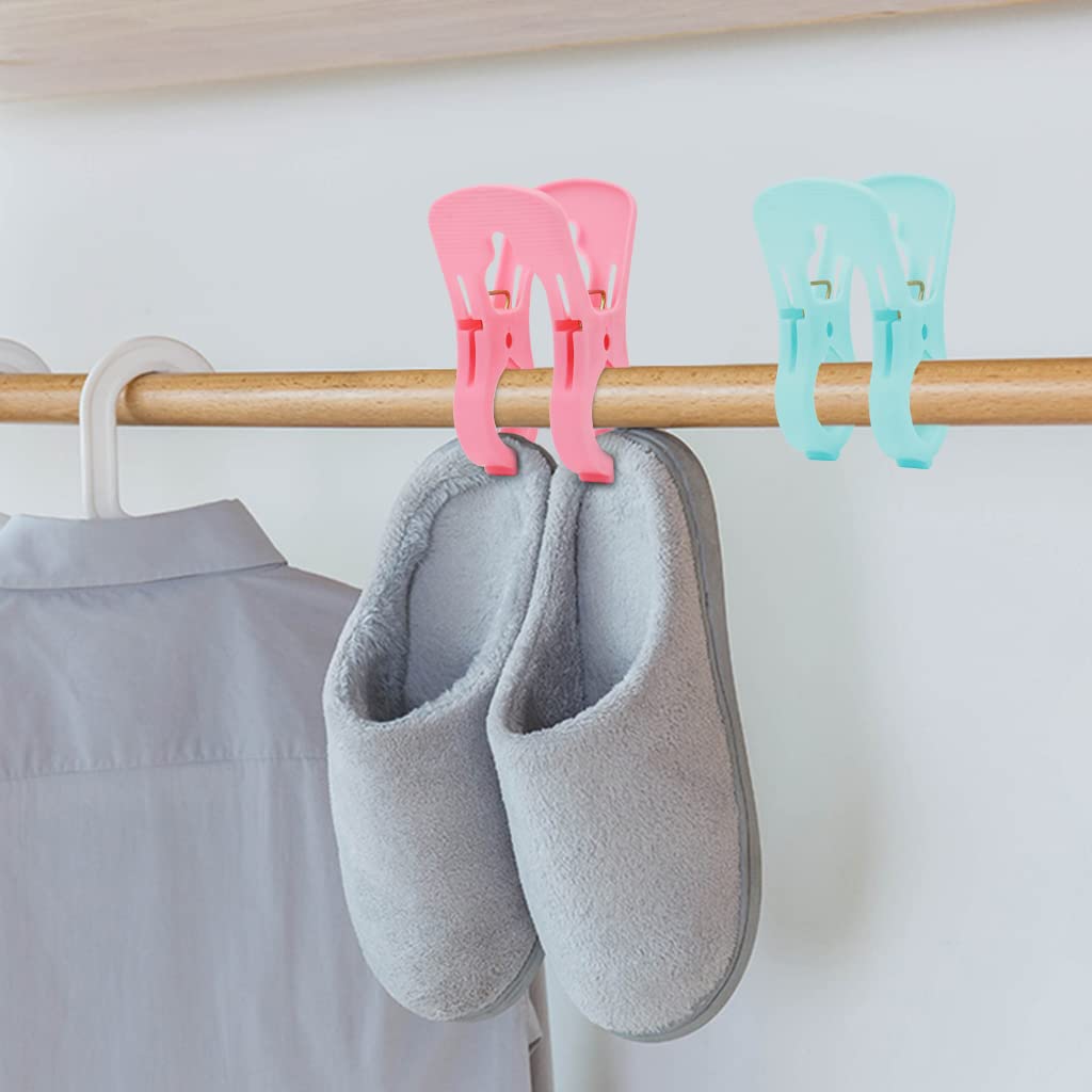HASTHIP 6Pcs Clothes Clips, Large Cloths Clips, Beach Towel Clip, Cloth Pins, Quilt Drying Clip, Plastic Clothespins for Heavy Laundry, Sheets, Quilts or Blankets (Random Colours)