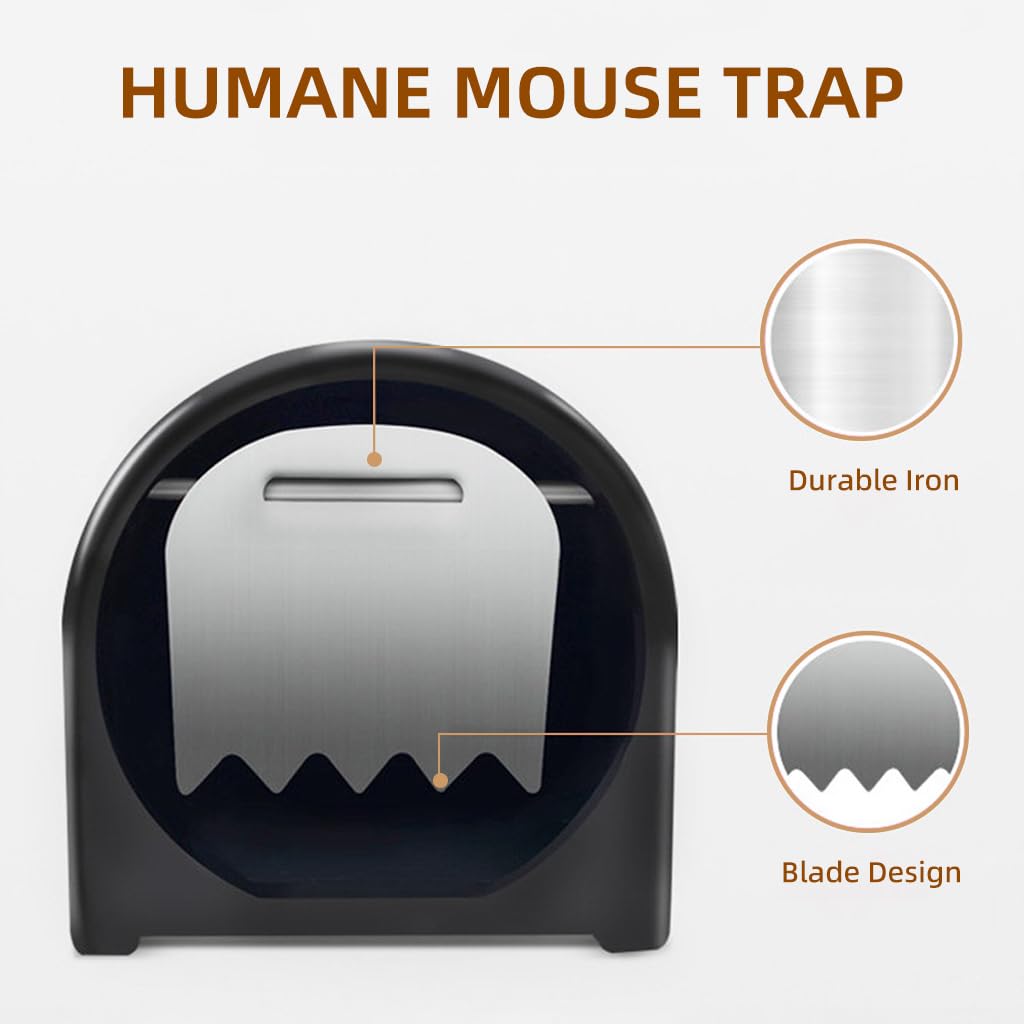 HASTHIP 27cm Humane Mouse Trap Cage - Continuous Rat Trap Cage for House Patio - Self-Locking Mousetrap - Reusable Enlarged Smart Rat Catcher & Rodent Trap for Mice, Pets, Rodents