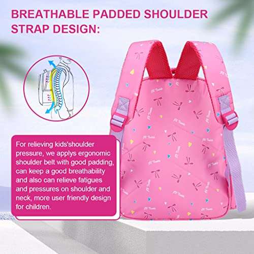PALAY Small Backpack for Girls with Pencial Case Pink Elsa Princess Print Waterproof School Backpack for Girls School Bag for Girls Kids for 3-5