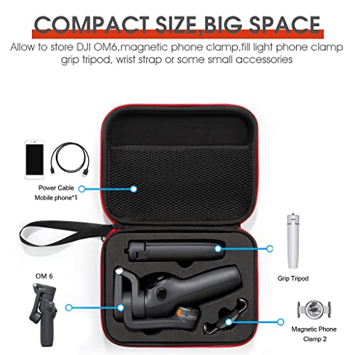 ZORBES® Storage Bag for DJI Osmo Mobile 6 Hard Shell Nylon Portable Carrying Case Phone Stabilizer for Om6 Smartphone Gimbal Accessories Only Case Not Include Product Black 3 PCS