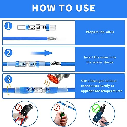 Serplex® 240PCS Solder Seal Wire Connector Heat Shrink Tube Connectors Terminals Sleeve Waterproof Insulated Automotive Marine Electrical Terminal