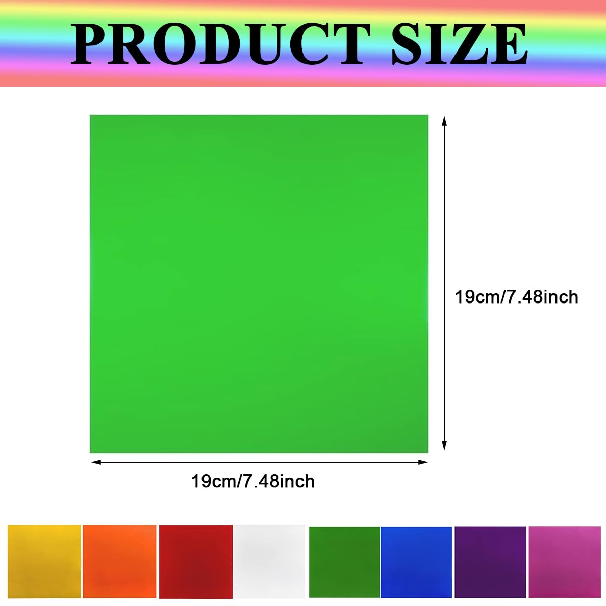 HASTHIP 120Pcs Gift Wrapping Paper - 7.5 Inches Square Cellophane Sheets for Gift Wrap, 8 Colors, Glossy Food-Safe Wrappers for Candy, Cookies & Crafts