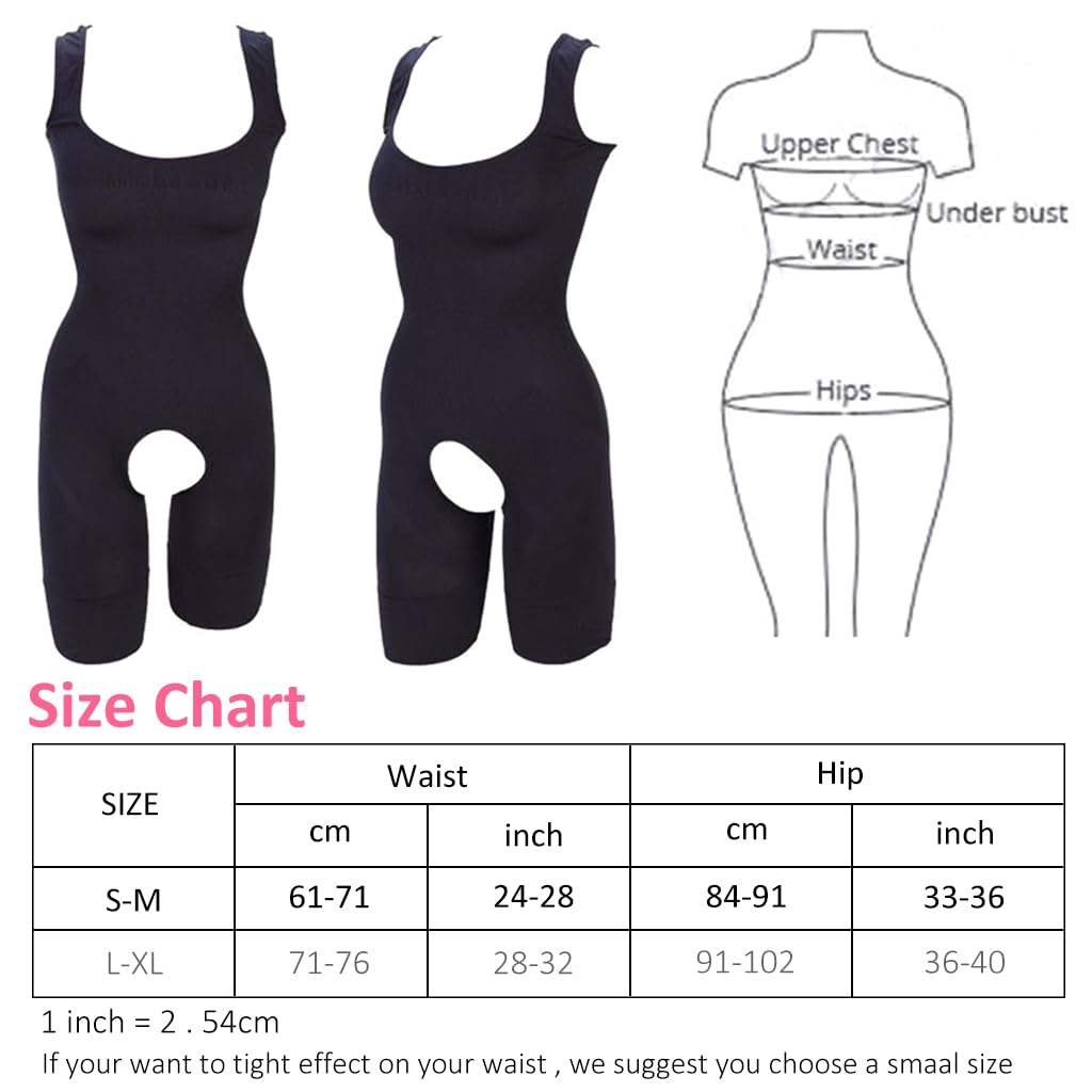 HANNEA Women Waist Trainer Bodysuit Tops Slim Tummy Control Full Body Shapewear for Scoop Neck Tank Tops Bodysuits Corset, L-XL