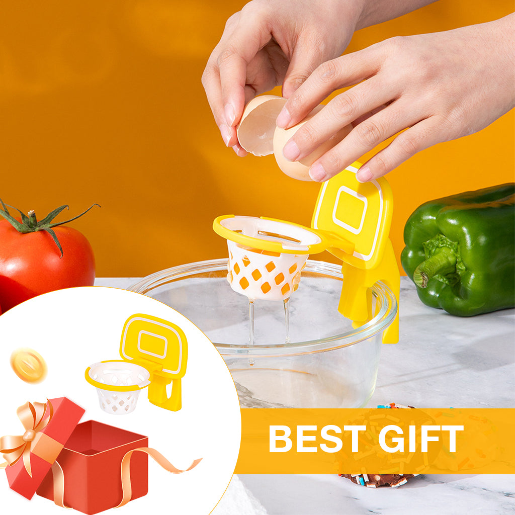 HASTHIP Kitchen Egg Yolk Separator Fun Basketball Hoop Designed Can Be Clip on Bowl Edge Kitchen Gadget Yolk Separator for Baking, Cooking