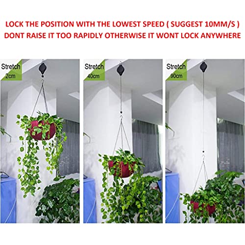 HASTHIP 2Pcs Hooks for Hanging Plants, Retractable Plant Hanger Easy Reach Hanging Flower Basket, Plant Hook Pulley for Garden Baskets Pots and Birds Feeder