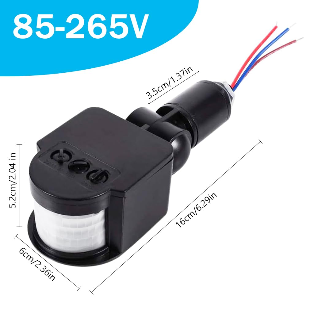 Serplex Motion Sensor for Lights Universal Auto ON/Off Motion Senor for DIY Lamp Modification LED Light Motion Sensor IP66 Waterproof Motion Sensor for LED Flood Lamp in Garage/Drive Way/Stairs