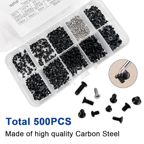 Serplex® 500PCS Phillips Head Screws M2 M2.5 M3 Kit Laptop Repairing Accessories with Box Screwdriver