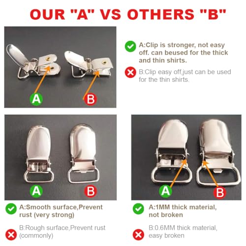 GUSTAVE® 6PCS Shirt Stays for Men Formal Adjustable Tucker Belt with Elastic Garters Holder Suit Accessories Suspender for Man