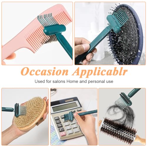 HASTHIP® 2-in-1 Hair Brush Cleaning Tool Cleaner Comb Detangling Rake Remover for Dust Removing Home Salon Use 3 PCS