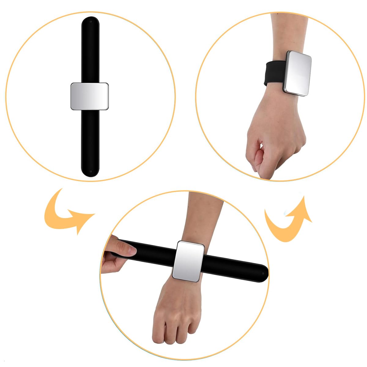 MAYCREATE Magnetic Line Clips Holder Wristband Silicone Wristband Hair Clips Organizer Set with 2 Pintail Combs, 6Pcs Hair Sectioning Clamps Clips, 6 Hair Sectioning Rings
