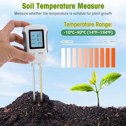 HASTHIP® Soil Meter 5 in 1 Professional Dual Probes Soil Meter for Moisture/Temp/PH/Sunlight/Fertility