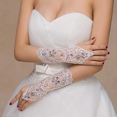 PALAY Unisex Fingerless Wrist Length Lace Gloves