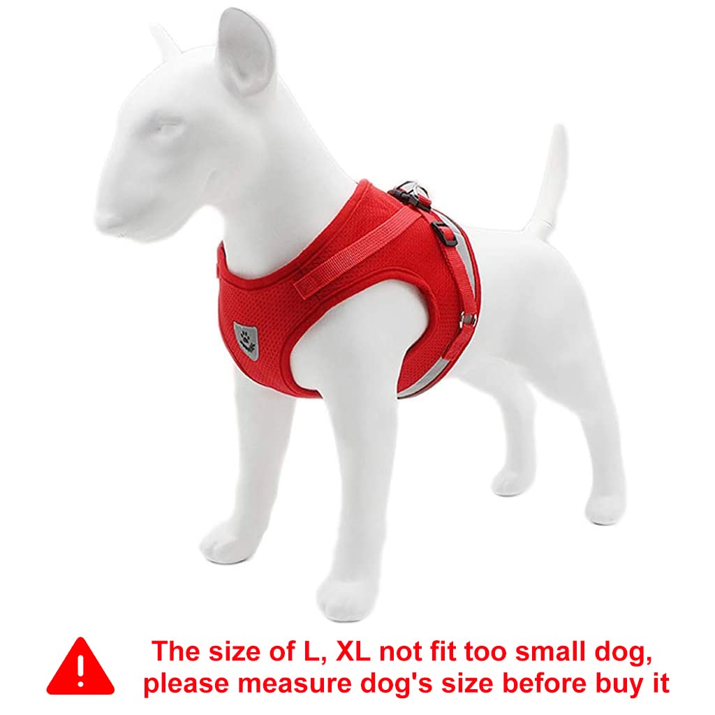 Qpets Dog Harness for Large Dogs, Adjustable Dog Belt with Safety Reflective Strip, Breathable Mesh Fabric Cat Belt, Dog Vest Harness with Leash (Suitable for 6-9 kg)