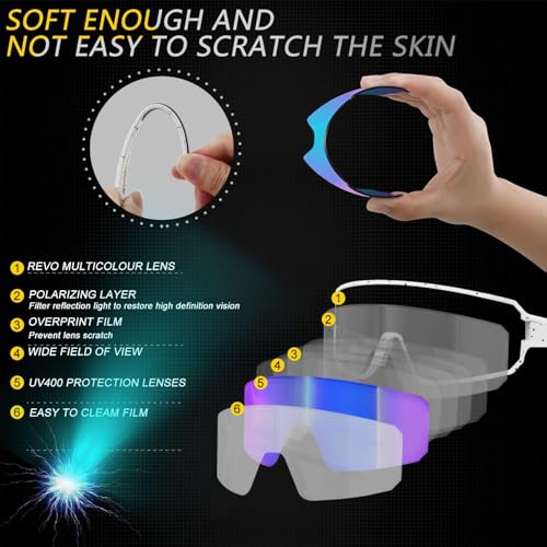 Proberos® Sunglasses Men Polarized Sunglasses for Mens and Womens,Black Retro Sun Glasses Driving Fishing UV Protection Fishing Cycling Mountain Bike Baseball Sunglasses with UV Protection(Blue)