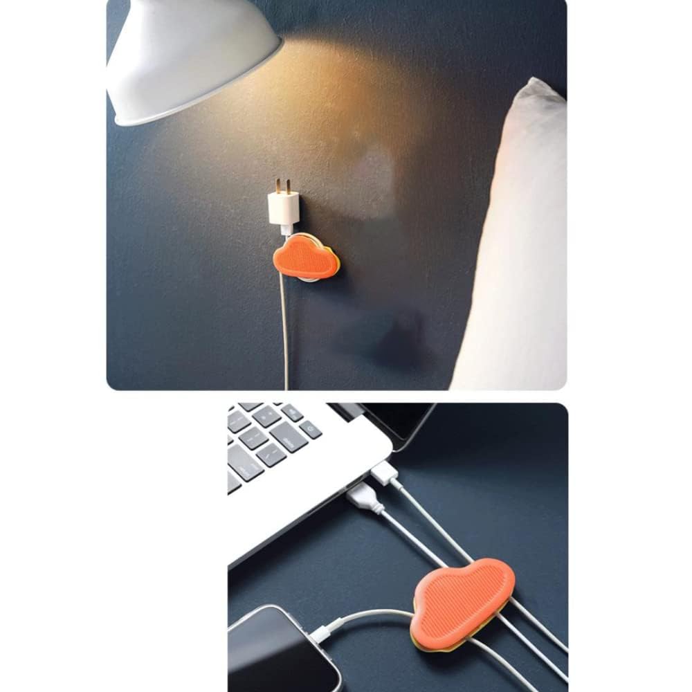 ZIBUYU Cable Organizer for Wall Plug Holder Wall Cable Clips Mounted with Strong Self-Adhesive Cable Clips Cord Management Office, Home Wire Organizer Cable Holder for Wall, Kitchen & Home - 4 Pcs