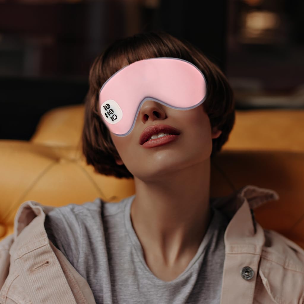 HANNEA Eye Mask for Sleeping Hot Cold, Reusable Rechargeable Eye Mask with Cooling Gel, Ice Pack for Eyes Electric Heated Eye Mask With 3 Temperature Eye Massage Warm Eye Compress Heating Pad