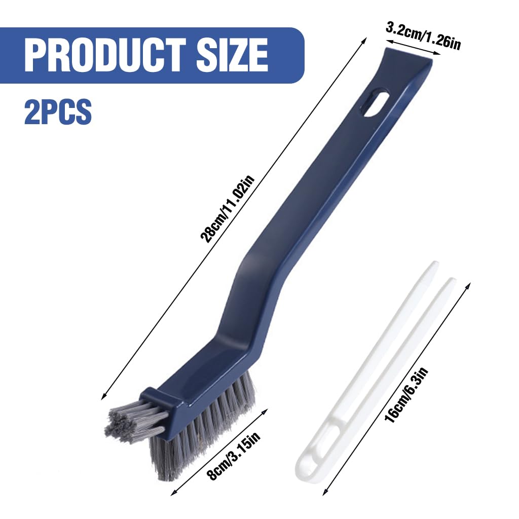 HASTHIP 2Pcs Crevice Cleaning Brushes 11 inches Cleaning Brush Nylon Hard Bristle Seam Cleaning Brush Multipurpose Cleaning Brushes for Tiles, Window, Wall Crevice, Kitchen Sink
