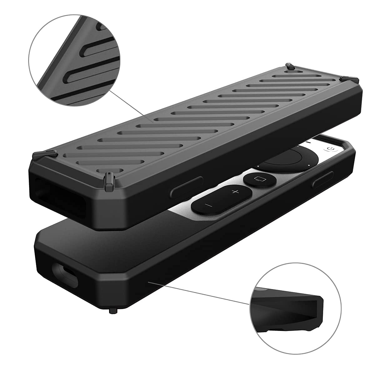 Verilux 2021 Silicone Protective Case for Apple 4K HD TV Siri Remote 2nd Gen - Anti-Slip Durable Silicone Shockproof Rubber Cover - Skin-Friendly Washable Protective Cover Sleeve (Black)