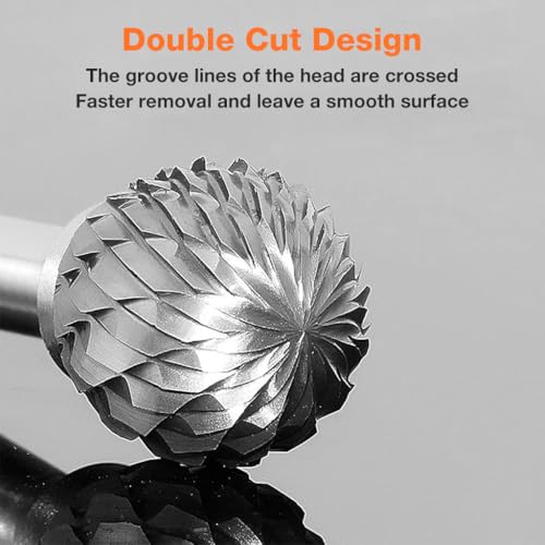Serplex® Tungsten Carbide Rotary Burr Set for Dremel, 20PCS Double Cut Carving Bits with 1/8 Inch Shank Tool Accessories for Woodworking, Engraving, Drilling, Steel Metal Working