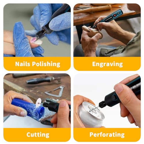 Serplex® Electric Engraving Pen Kit with 44 Bits Cordless USB Machine Includes Pattern Templets DIY for Wood Stone Metal Jewelry Ceramics 3 PCS