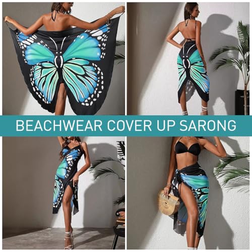 PALAY® Beach Wear Dress for Women Stylish Butterfly Print Beach Dress Fashion Beach Wear Cute Waterproof Goa Dress Lightweight Swimsuit Cover Up Beach Outfits for Women - Size L 2 PCS